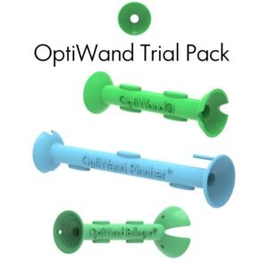 OptiWand Pink Green Blue Pincher Bullseye Trial Soft Portable Contact Lens Removal & Insertion Tool - Silicone Rubber Soft Lens Inserter & Remover Device with Pincher End & Finger Grips Safe & Easy on Eyes, Travel Size Lenses Applicator Gift Cosplay Halloween colored